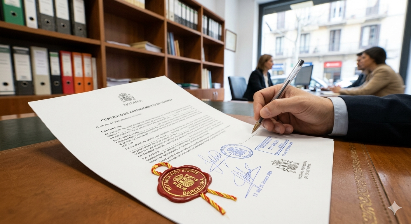 Firmar contrato de alquiler ante notario: ventajas y riesgos 2026
